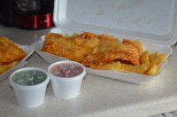 A Fish & Chip Supper From Mario's Fish Bar In Alfreton